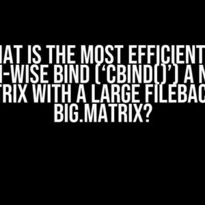 In R, What is the Most Efficient Way to Column-Wise Bind (‘cbind()’) a Numeric Matrix with a Large Filebacked big.matrix?